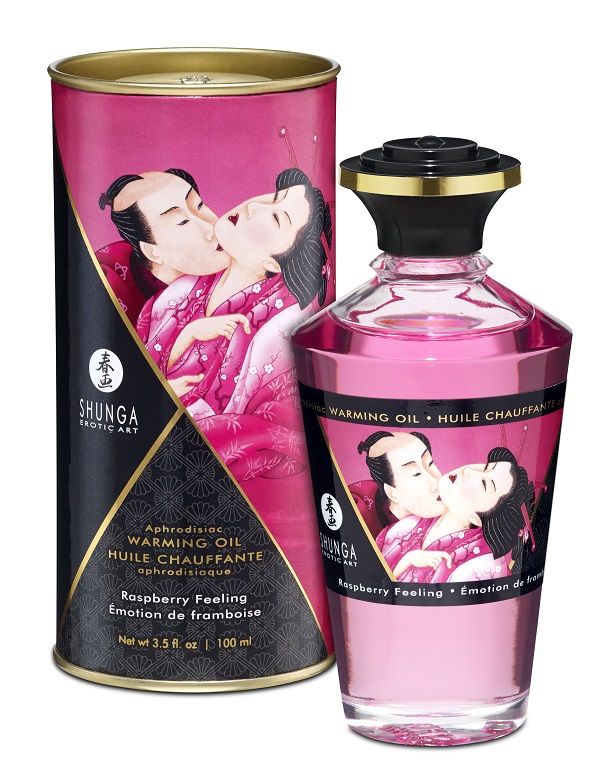 Shunga Массажное интимное масло Aphrodiziac с ароматом малины - 100 мл.