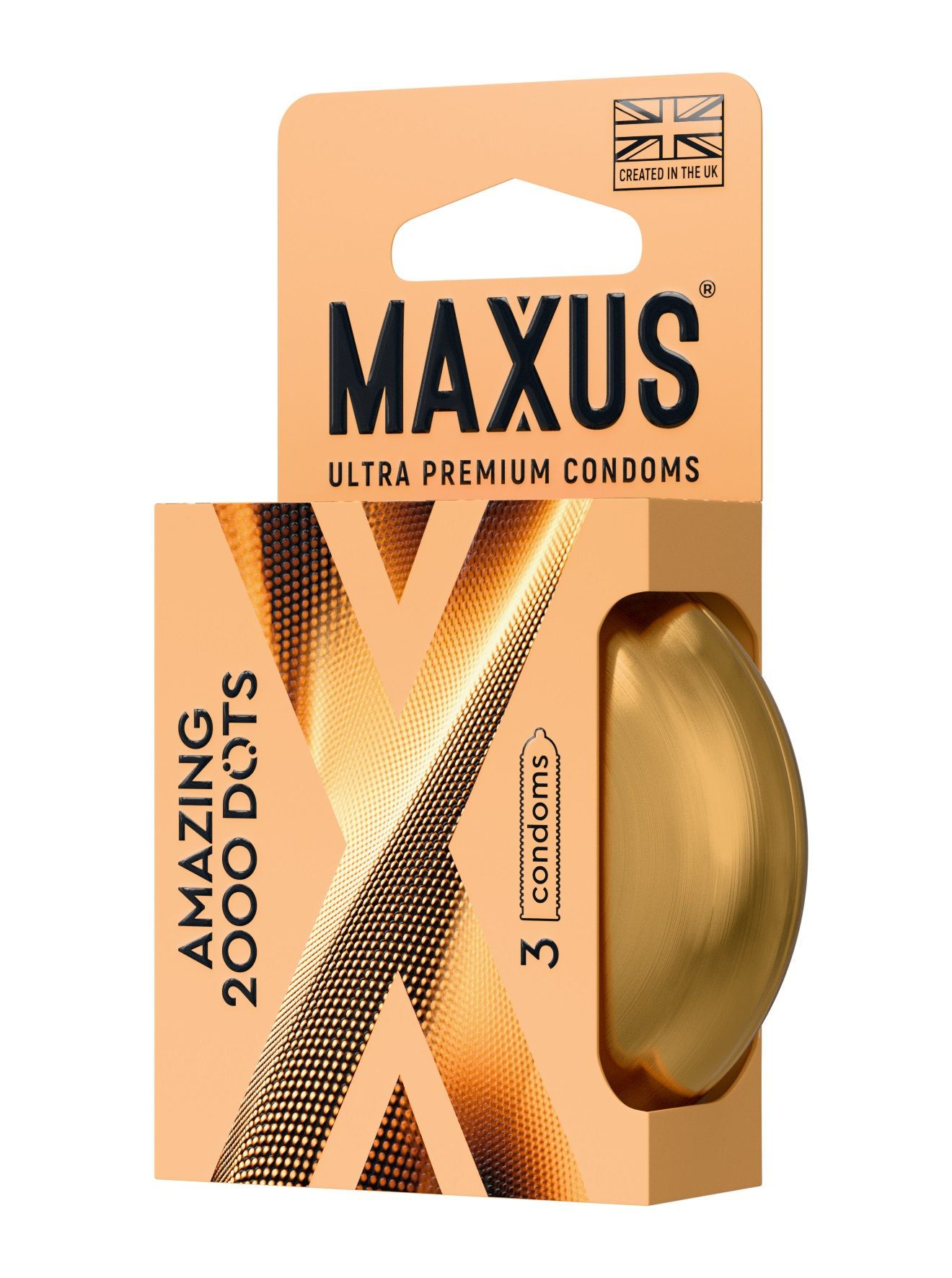 Точечные презервативы MAXUS 2000 Amazing Dots с железным кейсом - 3 шт.