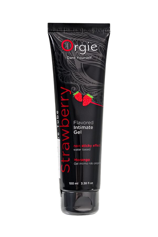 Интимный гель на водной основе Orgie Lube Tube Strawberry с клубничным вкусом - 100 мл.