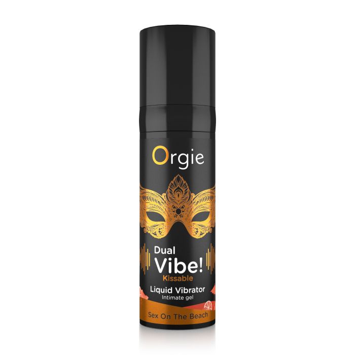 Съедобный гель Orgie Dual Vibe Kissable Sex On The Beach с эффектом вибрации и вкусом коктейля «секс на пляже» - 15 мл.
