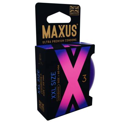 Maxus XXL 60 мм Презервативы увеличенного размера - 3 шт.