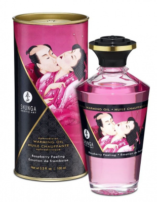 Shunga Массажное интимное масло Aphrodiziac с ароматом малины - 100 мл.