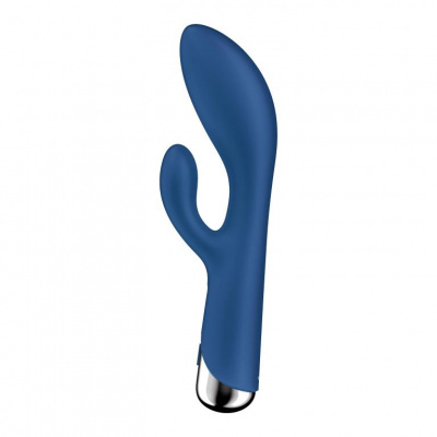 Синий вибратор-кролик с ротацией Satisfyer Spinning Rabbit 1 - 20 см.