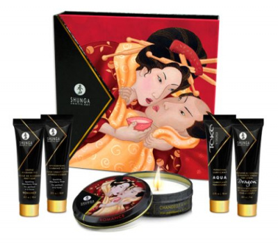 Набор Shunga «Секрет Гейши» (Geisha's Secret), 5 средств, аромат клубника и шампанское