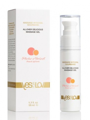 Универсальный массажный гель-смазка Yesforlov Allover Delicious Massage Gel с ароматом персика и абрикоса - 50 мл.