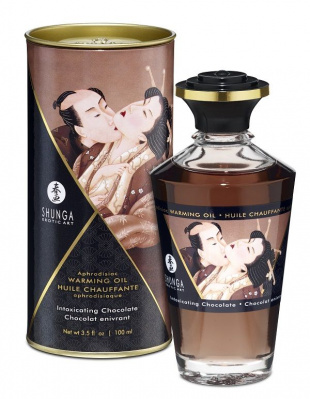 Shunga Масло интимное разогревающее массажное Пьянящий шоколад Aphrodisiac Warming Oil - 100 мл.