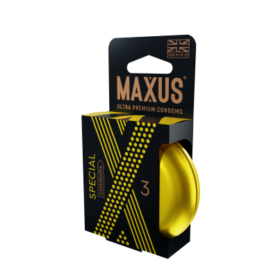 Презервативы с точками и рёбрами в железном кейсе MAXUS Special - 3 шт.